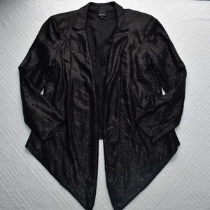 Ella Moss Sequin Jacket Large Open Black Draped